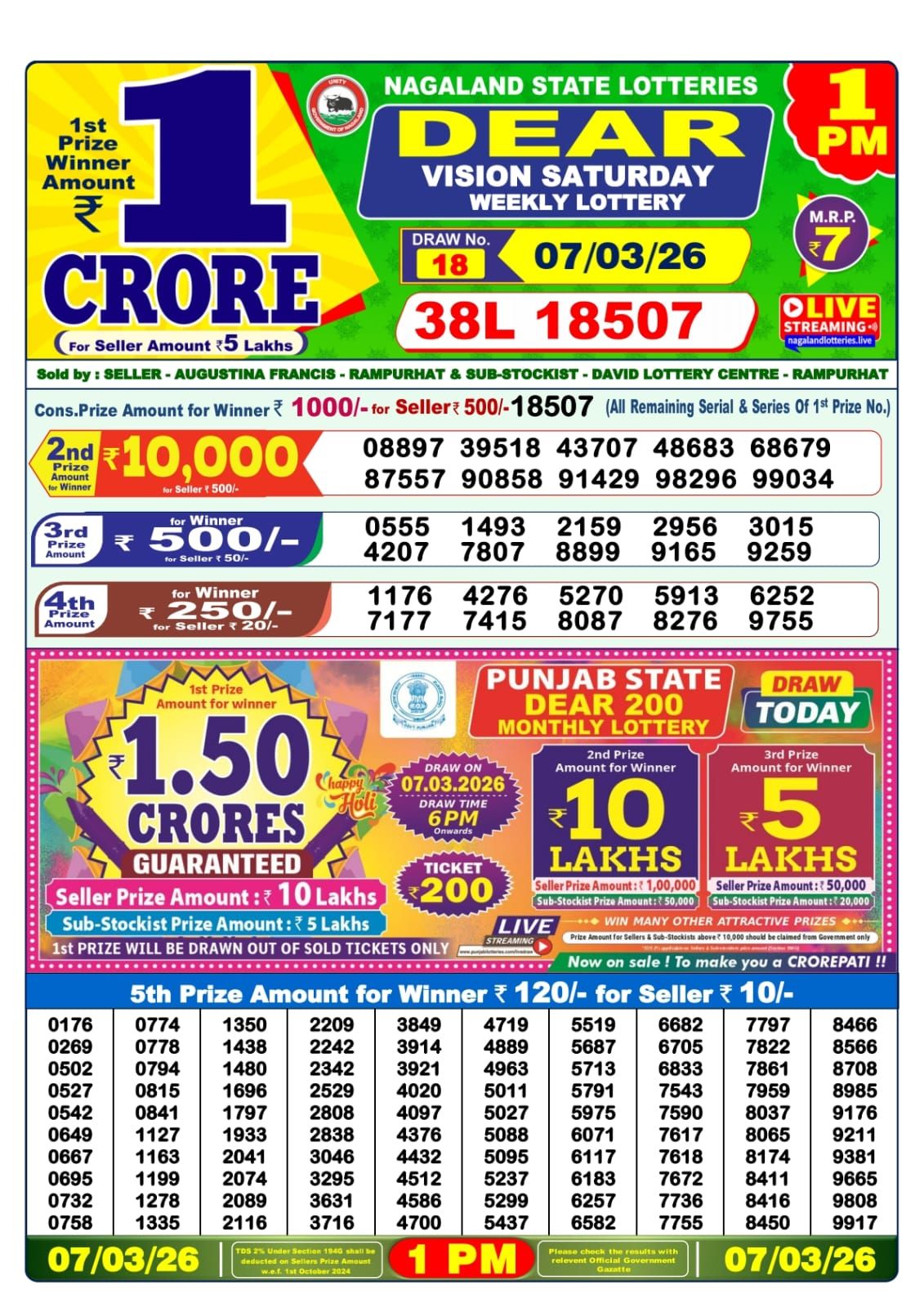 Sambad Lottery 1PM result image