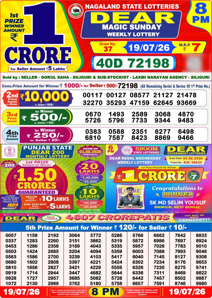 Sambad Lottery 8PM result image