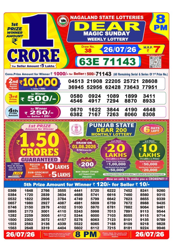 Sambad Lottery 8PM result image